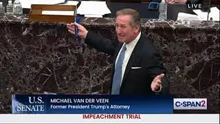 US Senators laugh at Trump lawyer Michael Van der Veen during second impeachment trial