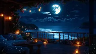 (No Ads) Night Ocean Sounds For Deep Sleep &bull; Stress & Anxiety Relief &bull; Calm Sleeping Energy