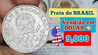 MOEDA 2000 RÉIS ANO 1913 PRATA RARA QUE JA VALE  R$ 57 MIL REAIS,VALORES ATUALIZADOS DE CATÁLOGO