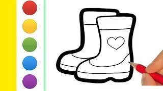 How to draw Boots Shoes 👟 drawing easy step by step // Easy way Boots Shoes drawing colouring.