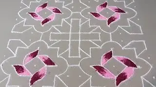 14*14 Dot rangoli design ll ठिपक्याची rangoli ll Thipkyachi Rangoli design 🕉️