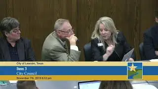 Nov 07, 2019 City Council Regular Meeting - Leander, TX (2025-08-31)