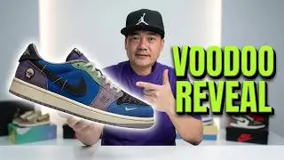 Кроссовки Air Jordan 1 Retro Low OG Voodoo (фиолетовые, зеленые и черные)