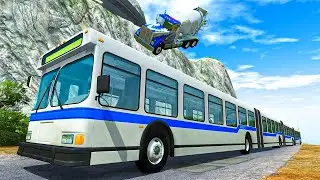American bus vs Stairs | BeamNG.drive