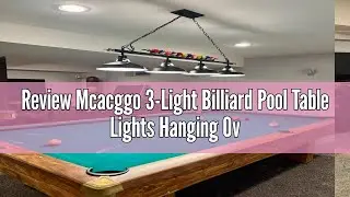 Review Mcacggo 3-Light Billiard Pool Table Lights Hanging Over Pool Table, Black Matte Metal Shades
