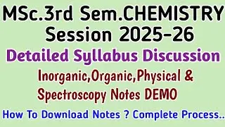 MSc.CHEMISTRY 3rd Sem.Handwritten Notes DEMO | Syllabus Discussion | Session 2025-26 #chemistrynotes