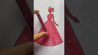 💕 Barbie Girl Dress #art #youtubeshorts #kidart #barbie #girl #barbiedoll