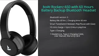 boAt Rockerz 650 with 60 Hours Battery Backup Bluetooth Headset Unboxing and Review