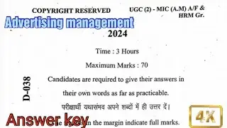 Advertising management Answer key || Lnmu Bcom semester 2 exam 2024 ||