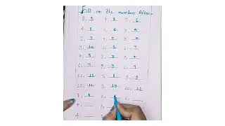 Fill in the numbers Before and After #@Blippi #youtubevideo #youtube #mathematics #mathworksheets