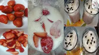 Fresh Strawberry milkshake!! !! by Vashma's Kitchen !!