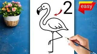 2 number sa heron bird drawing easy | how to draw a bird how to draw a bird | how to draw heron bird