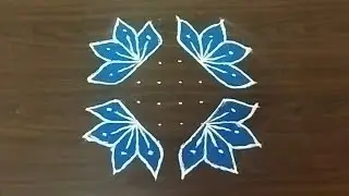 Easy & simple rangoli design / rangoli design using dots 6*6/ with colours...