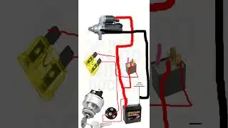 Starter motor connection / Starter motor with relay connection