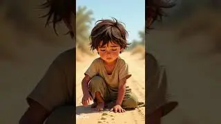 little cute baby cartoon boy alone on the rods emotional #babycartoon #animation #ai #emotionalstory