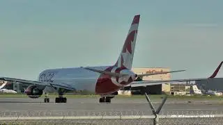 *GOLDEN HOUR*  Air Canada ROUGE / Boeing 763ER / C-FMWP  Takeoff from Montreal (YUL) ~ 02/09/2017