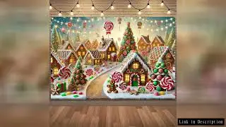 1 piece, gingerbread village Christmas happy scene background cloth, multifunctional wall decoration