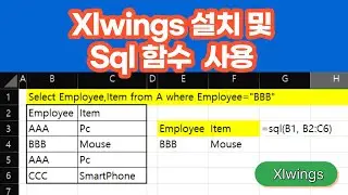 [Xlwings] Xlwings Installation and Introduction to SQL Functions