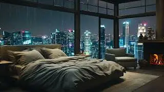 Urban Sanctuary: Rain, Fire and Peace Above the Busy City 🌃 | Romantic City Scenery | Rainy Whispers