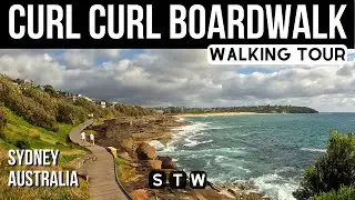 4K 📸 Curl Curl Boardwalk Walking Tour 🇦🇺 Sydney Australia