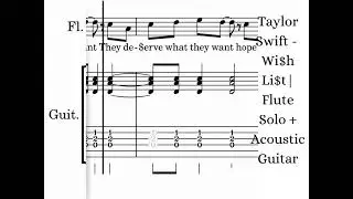 Taylor Swift - Wi$h Li$t | Flute Solo + Acoustic Guitar Tab's Musical Notes