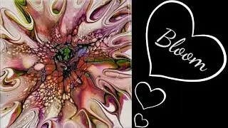 (1373)Pretty Modified  Bloom, Acrylic Paint Pouring, Fluid Art