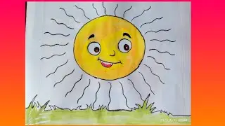 Easy And Beautiful drawing Of 🌞☀️☀️🌞☀️. smile Sun