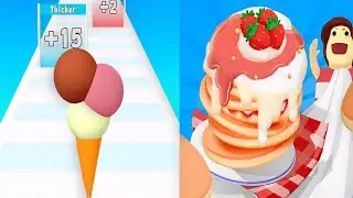 Pancake Run VS Ice Cream Rush Max All Levels SpeedRun Gameplay