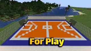 Minecraft :How build a simple basketball court in minecraft-for play🏀