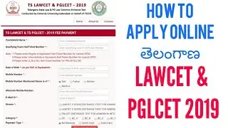 HOW TO APPLY TS LAWCET 2019 |TS LAWCET & PGLCET 2019