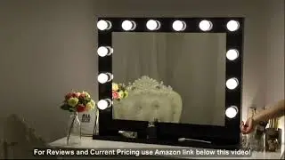 Chende Black Hollywood Lighted Makeup Vanity Mirror Light, Makeup Dressing Table Vanity Set Mir