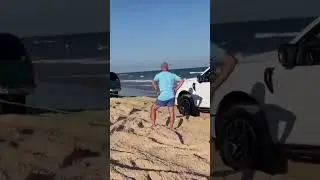 Ford F150 stuck in the sand at surfside beach. #jeep #offroad #truck #brazoricountyoffroadrecovery