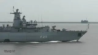 GERMAN NAVY TYPE F123 BRANDENBURG CLASS FRIGATE FGS BAYERN F217 ENTERS DEVONPORT NAVAL BASE 28-5-21