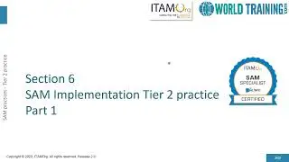 Section 6 Part 1 SAM Implementation Tier 2 | Software Asset Management | SAM | 1WorldTraining.com |