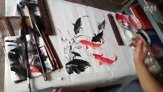 Chinese brush painting - Gold Fish