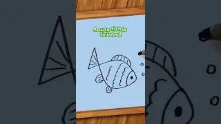 Easy drawing with numbers | Fish drawing with number 4 #shorts #EasyDrawing #HowToDraw #CuteDrawing