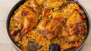 صينية الأرز بالدجاج والخضار 🔥 طعم خرافي يدوّب Chicken & Veggie Rice Tray  So Delicious 😋