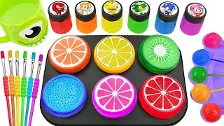 Satisfying Video DIY How To Make Rainbow Finger Sprunki Forms Fruit Slimes & Monster Cup Candy ASMR