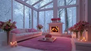 3 Hour Winter Snowstorm ❄️ Howling Wind & Fireplace for Deep Sleep