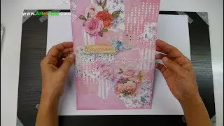 Art journal mixed media die cut Action, la vie en rose :) ❤️ 😘🌹👍