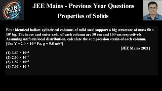Four identical hollow cylindrical columns of mild steel support a big structure of mass 50 &times; 103 kg