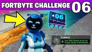 Fortbyte 6 Accessible with Yay emote at Ice Cream Shop in the Desert (Fortnite Challenges Locations)