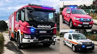 Alarmowo Ciężka SCANIA z JRG 4, Oficer Operacyjny i Pogotowie Gazowe do pożaru! Straż Pożarna Gdańsk