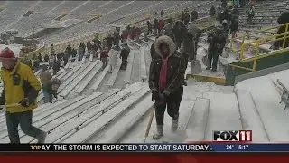 Shoveling out Lambeau Field