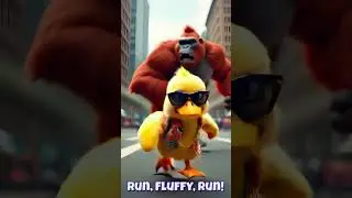 Fluffy Duck&lsquo;s Endless Escape #fluffy #duck #ai #aivideo #gorilla #runnning #بطة_هاربة #CanardFluffy