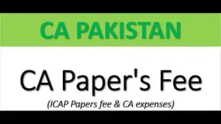 CA paper's fee || ICAP Papers fee || CA expenses
