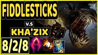 FIDDLESTICKS vs KHA'ZIX - 8/2/8 KDA JUNGLE GAMEPLAY - BR Ranked GRANDMASTER
