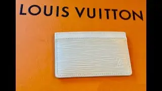 Louis Vuitton, LV Epi Leather Card Holder, Seaside Blue, unboxing