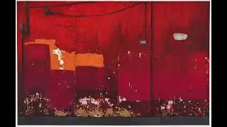 Audio Description: Red Wall, 1992, by Yoshida Hodaka (Japanese 1926&ndash;1995)