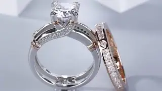 JEULIA Diamond Band Rings for Women cz Sterling Silver Interchangeable Ring Sets Wedding Engagement